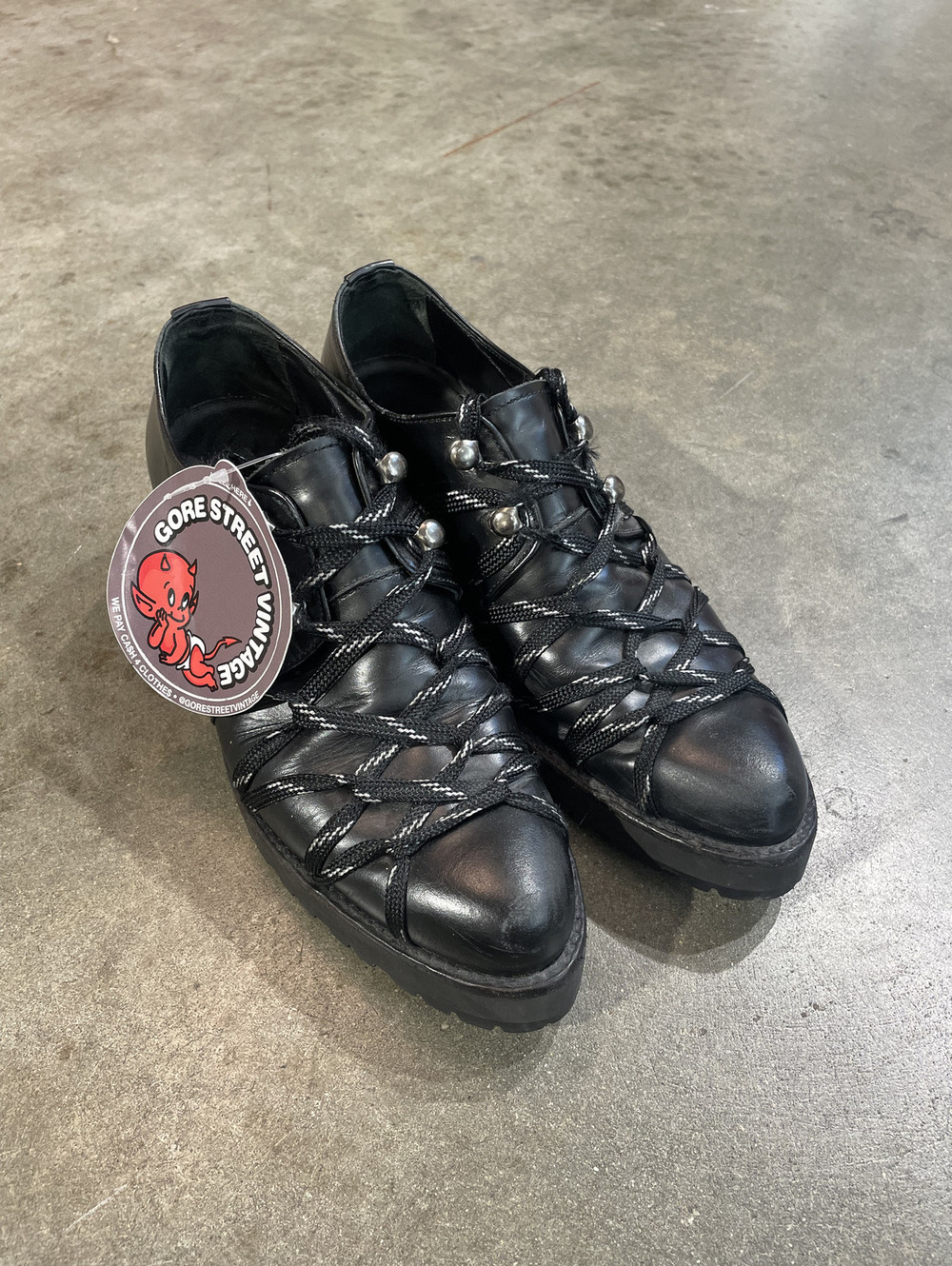 Yohji Yamamoto Black Bondage Wrap Lace Shoes Size 6